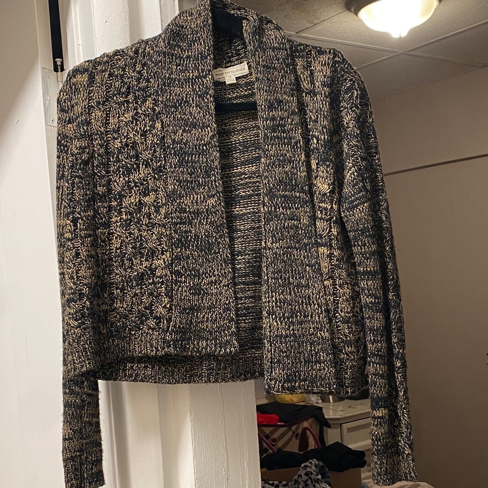Poof Excellence Black and Tan Knit Sweater
